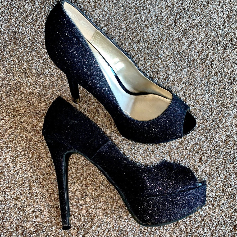 Sparkly Black Stilettos